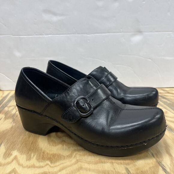 Dansko Tamara Women’s 9 US/ 40 Black Leather Shoes Buckle Cottage Supportive - Picture 1 of 12